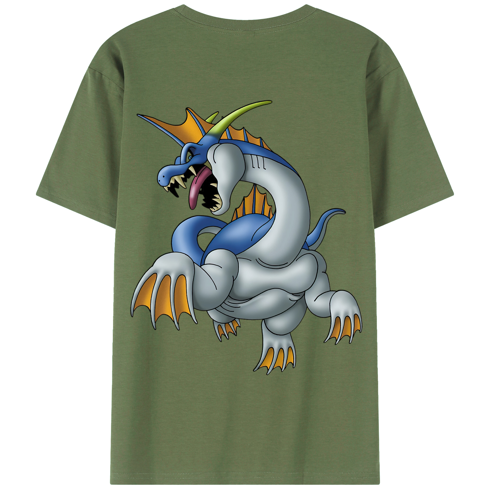 （画像用） ドラゴンクエスト Doragon Kuesuto Dragon Quest 綿100％ メンズ半袖Tシャツ（バックプリント） 通気性